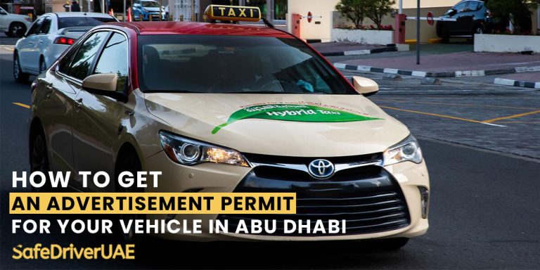 Car is parked for driving permit in Abu Dhabi