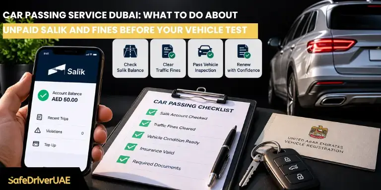 Car Passing Service Dubai What to Do About Unpaid Salik and Fines Before Your Vehicle Test
